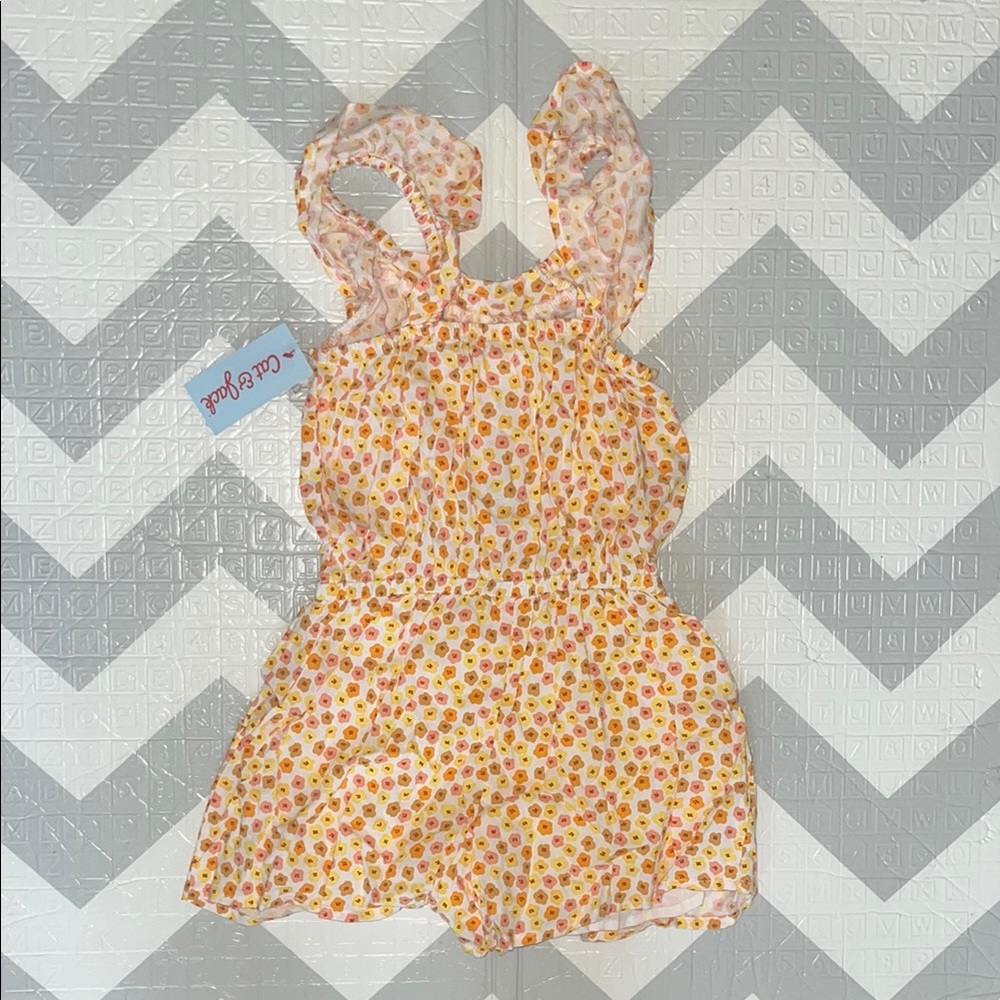 Floral Print Romper girls small ( 6/7 )
